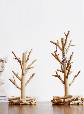 手工木质挂钥匙收纳架桌面首饰架创意新春摆件门口客厅玄关置物架