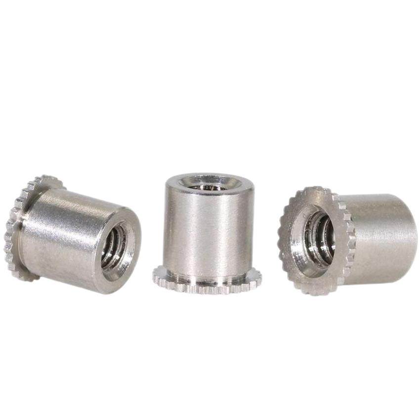 MSO4-M1M1.2M1.4M1.6M2-2/3/5不锈铁滚花螺母柱加硬迷你压铆螺柱