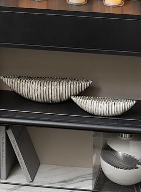 新中式插花水墨树脂花瓶手绘书房玄关花瓶样板房客厅样品屋展示中