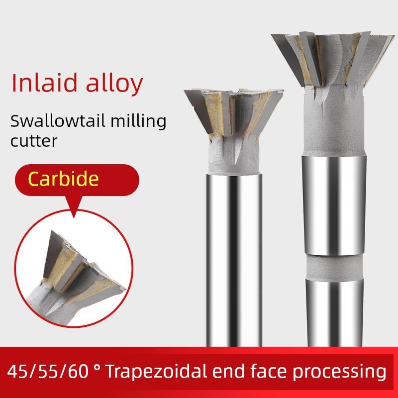 合金直柄燕尾槽铣刀锥形柄钨钢角铣刀45/55/60°定制焊接燕尾刀