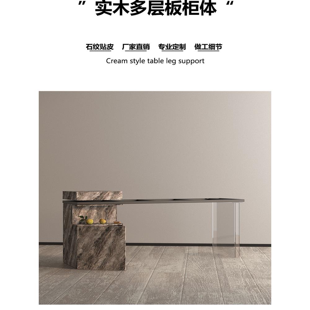 亚克力悬浮桌腿支架大理石餐桌脚架实木茶桌金属底座办公电脑桌架