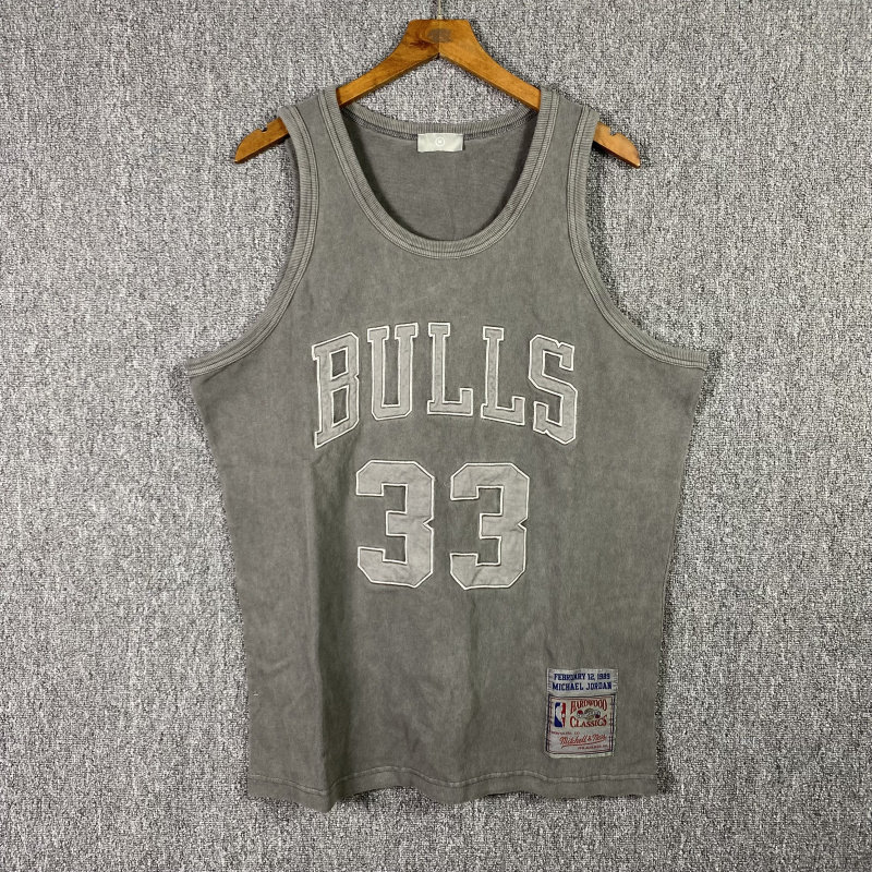 高品质水洗棉做旧复古背心篮球BULLS字母33刺绣宽松马甲男女夏季,男装,背心,淘宝优惠券,粉丝福利购,淘宝优惠卷