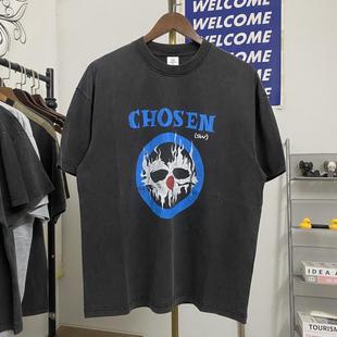 忧郁富二代Henri同款 T恤 Germs朋克骷髅头爆裂印花做旧vintage短袖