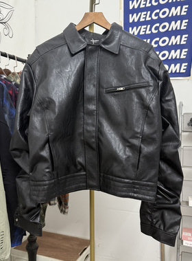 FAR ARCHIVE新款纯色皮衣机车风美式高街男女宽松皮衣夹克外套潮