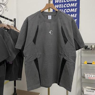 ThugClub美式高街异形分割拼接短袖T恤解构机能风上衣男女宽松T恤