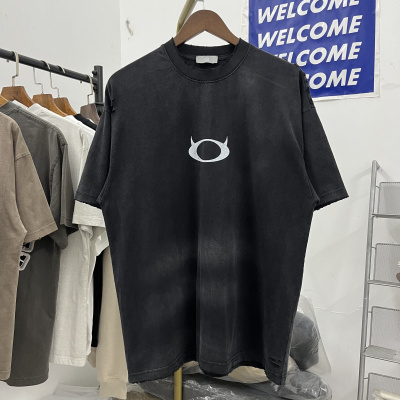 ThugClub新款小众vibe风圆圈小怪兽印花短袖复古vintage情侣男女