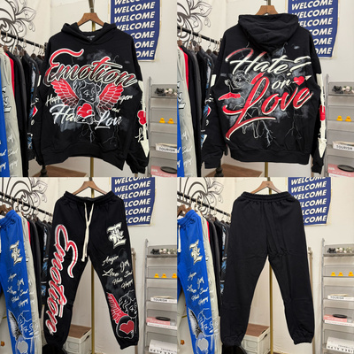 MIXED EMOTION 美潮街头涂鸦爱神丘比特印花毛圈连帽衫卫衣男女款