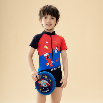 三奇儿童连体泳衣卡通温泉泳装