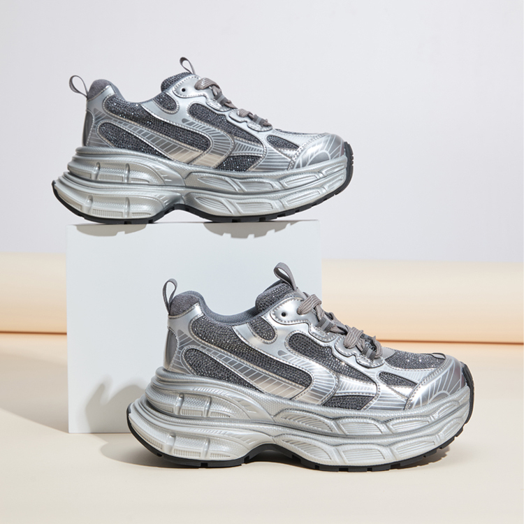 足行健老爹鞋简约复古增高