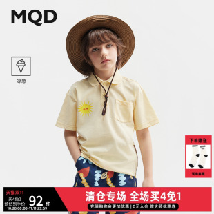 POLO儿童T恤韩版 MQD男童夏季 宽松落肩潮酷舒适百搭短袖 凉感