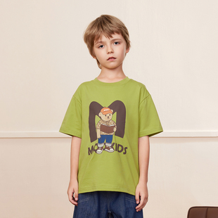 MQD男大童夏新款 柔软有型亲肤爽滑易洗易打理圆领T恤