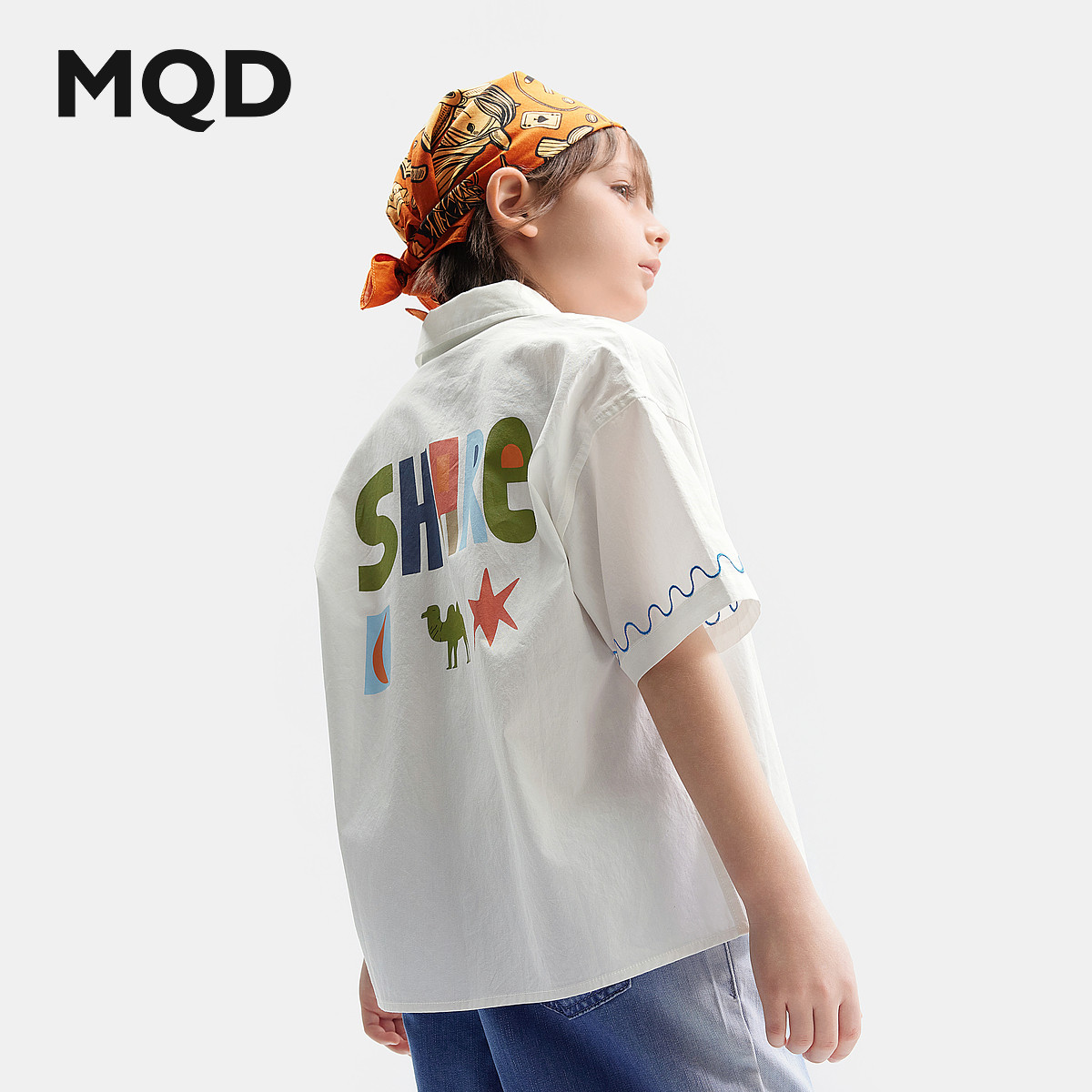 MQD百搭24童装短袖衬衣薄外套图片