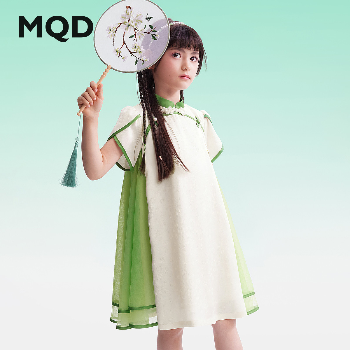 【国风系列】MQD女童连衣裙25夏季新款甜美网纱改良旗袍儿童裙子