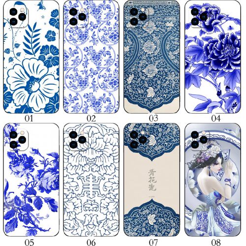 青花瓷花纹 适用iPhone苹果 15/X/13 Pro/12 mini/11/Plus/XS/XR/14 Max/8/7/6/5/红米Note 12/12R/12手机壳