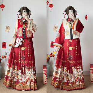 念三月原创【金陵】明制改良汉服刺绣比甲日常加绒冬季新款拜年服