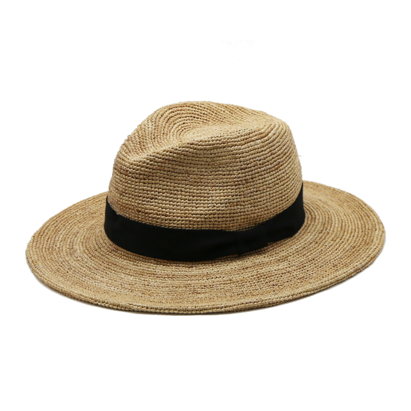 聚美福遮阳帽女拉菲草夏季