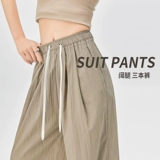 Летние тонкие штаны с поддержкой живота, на шнурках