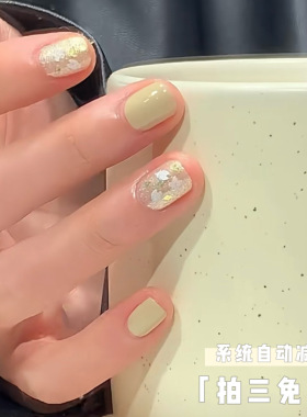 Two-Moons可爱少女感亮片水性指甲油免烤无味花花美甲月亮美少女