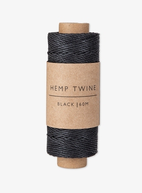 1mm过浆汉麻绳黑白色礼品包装绳纯汉麻吊牌线