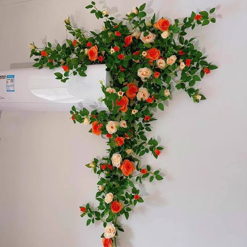 仿真玫瑰花藤假花塑料藤条空调管道缠绕藤蔓装饰遮挡吊顶花条美化,鲜花速递/花卉仿真/绿植园艺,仿真花,淘宝优惠券,粉丝福利购,淘宝优惠卷