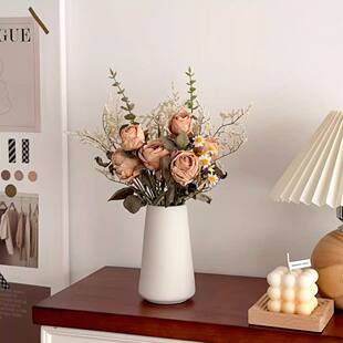玫瑰小雏菊仿真花高级感逼真假花花束摆件客厅插花干花花艺装饰花