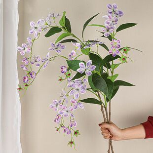 仿真花2叉垂丝海棠茉莉花假花 高档绢花家居客厅婚庆装饰花材摆设