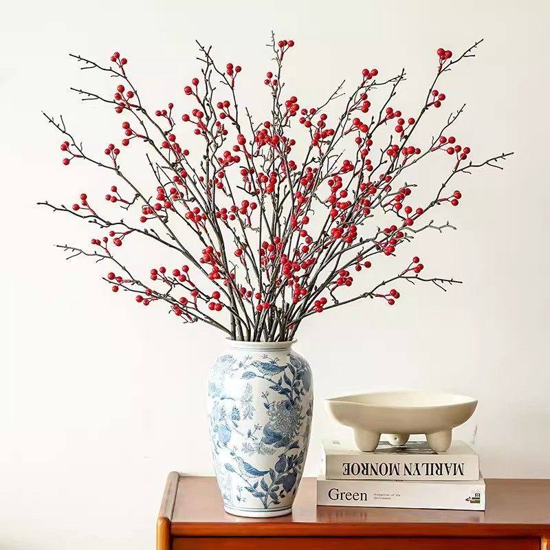 冬青红果发财果仿真花客厅餐桌浆果假花年宵花摆件插花装饰花摆设,家居饰品,仿真花/假花,淘宝优惠券,粉丝福利购,淘宝优惠卷