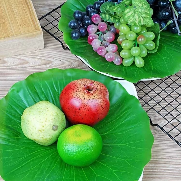 塑料仿真荷叶餐厅菜肴装饰摆盘