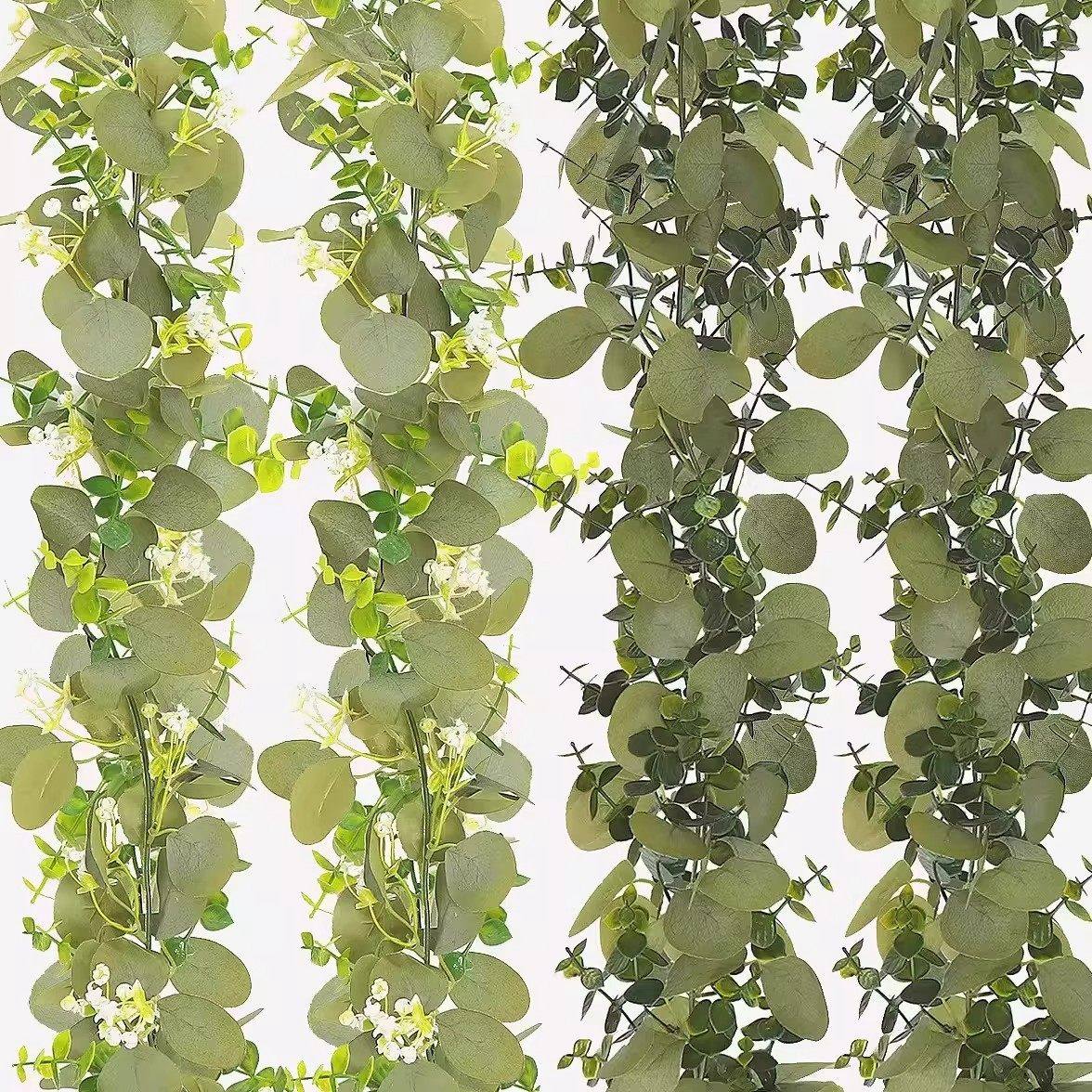 墙面挂饰仿真绿植尤加利藤条家居遮丑装饰藤蔓绿色植物悬挂绿叶