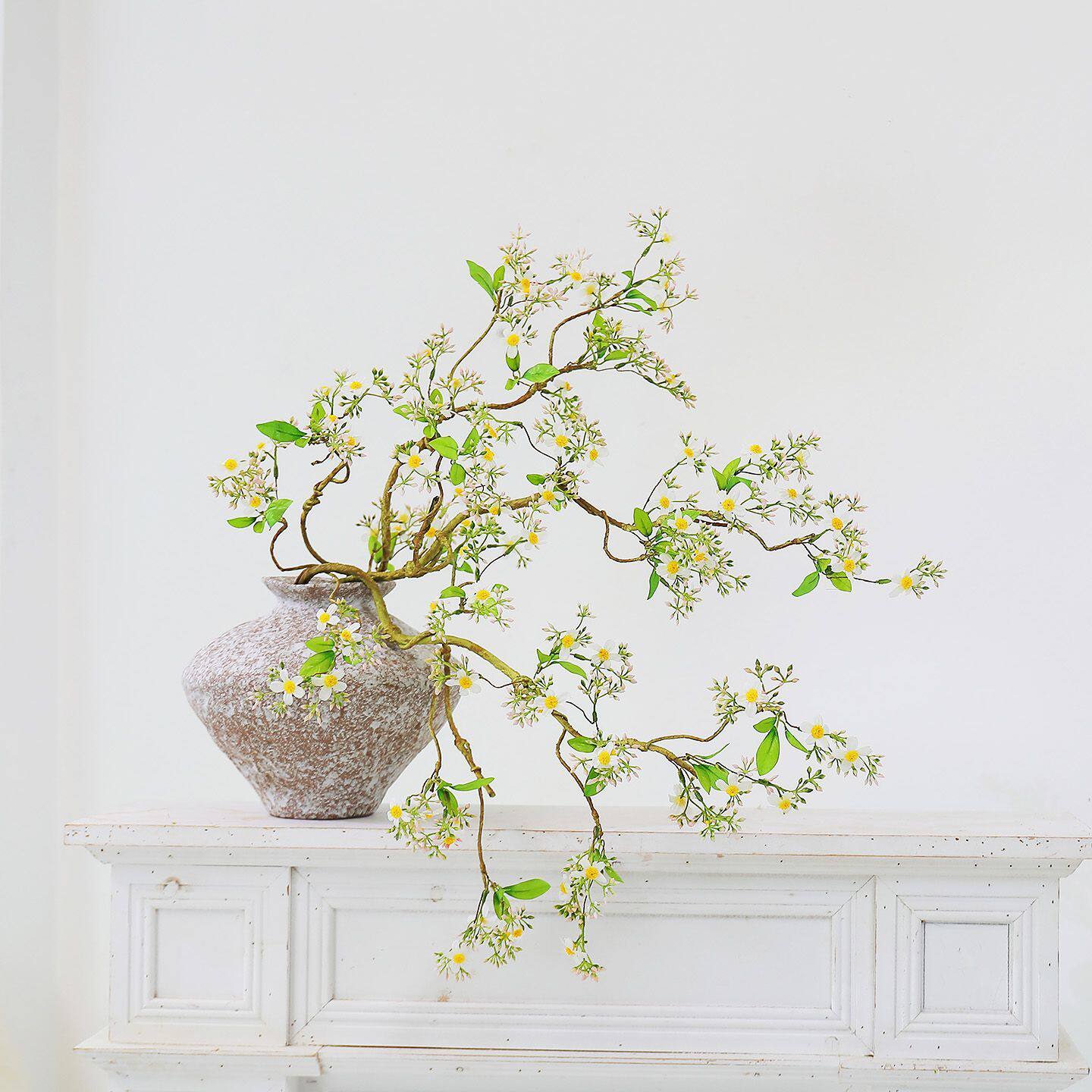 仿真花枝易造型海棠花藤枝 禅意中式家居装饰花藤野菊花