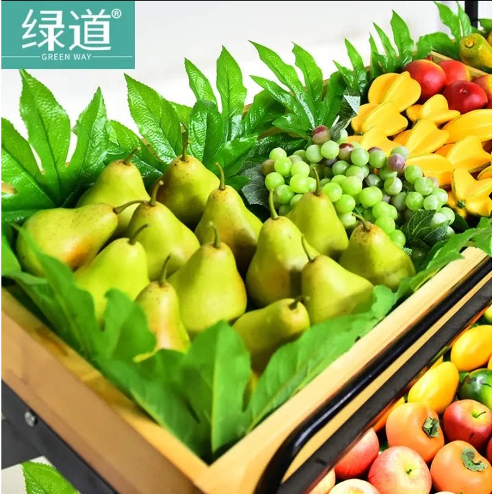 仿真八角金盘叶水果店摆放装饰用品假树叶绿植水果店假叶子草坪垫