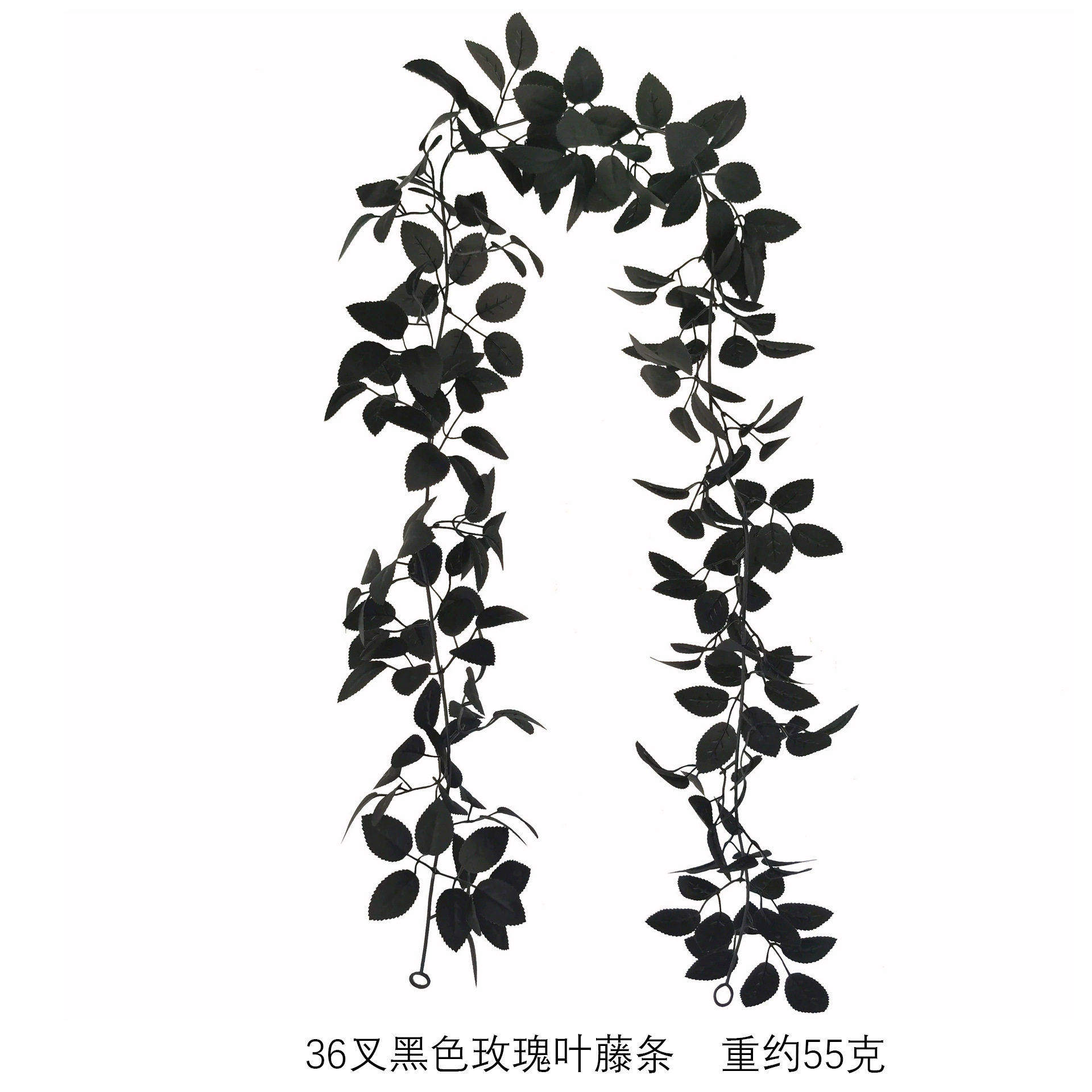 万圣节黑色仿真玫瑰藤条暗黑系假花藤蔓室内外布置橱窗装饰花条
