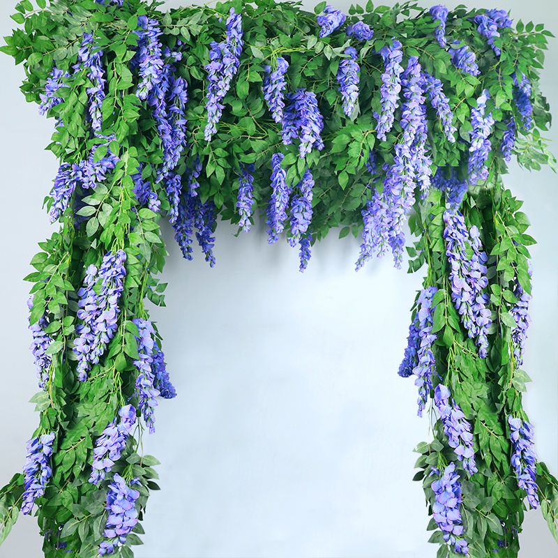 仿真紫藤花长吊串 花园栅栏缠绕假花 户外防雨绢花装饰藤蔓
