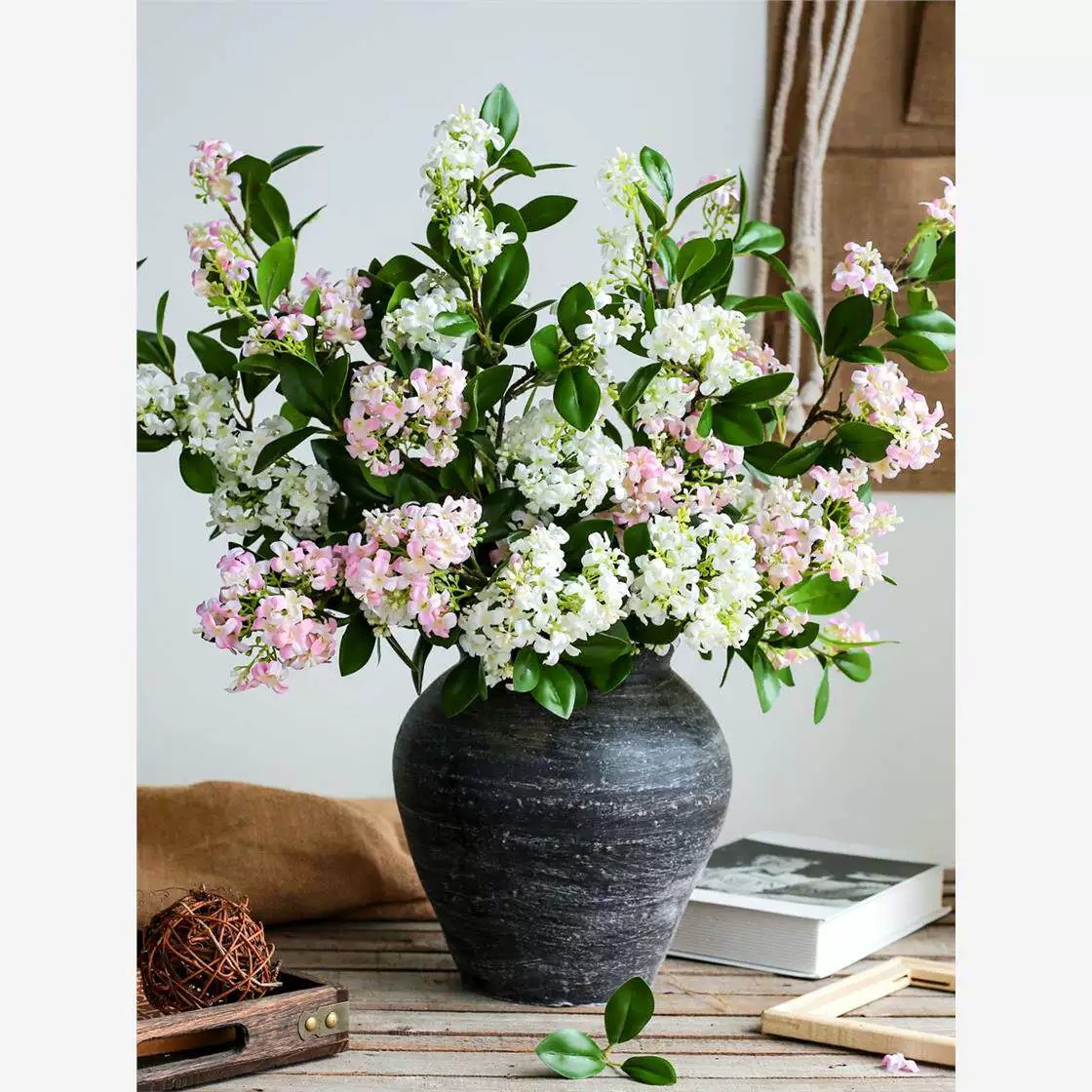 千里香丁香花仿真花假花摆设客厅花束家居插花餐桌花艺装饰摆件