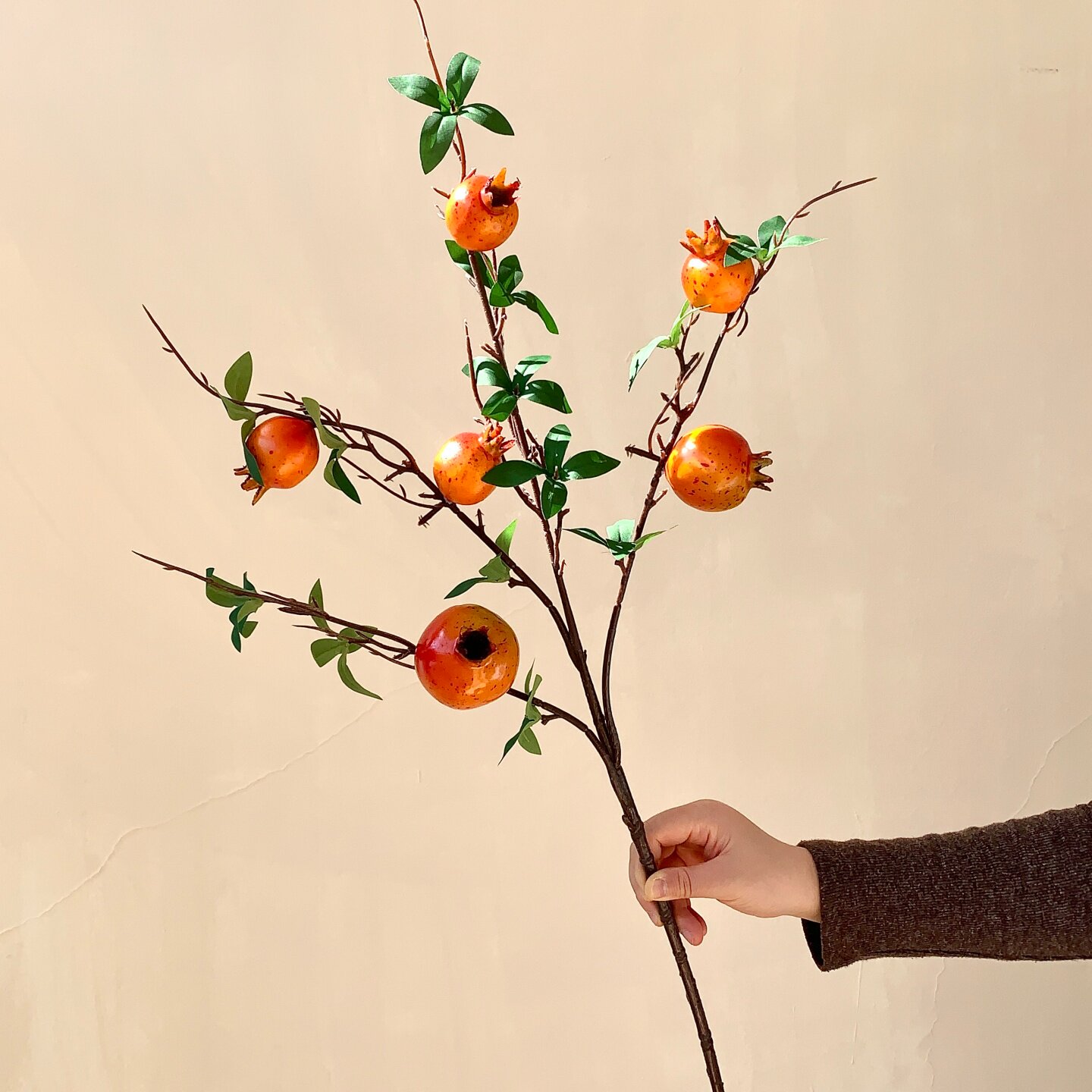 喜庆多籽仿真石榴果浆果花束新年摆件客厅餐桌插花假花装饰品