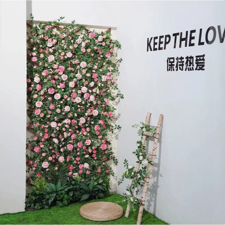 仿真月季爬藤蔷薇花藤龙沙宝石假花管道户外栏杆缠绕装饰墙面造景