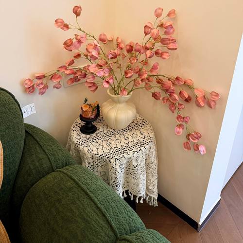 灯笼果样板间民宿客厅造景绿植酒店前台茶室插花开业秋系花篮主材