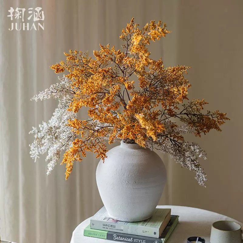 油画雾凇仿真绿植摆设假花花束花