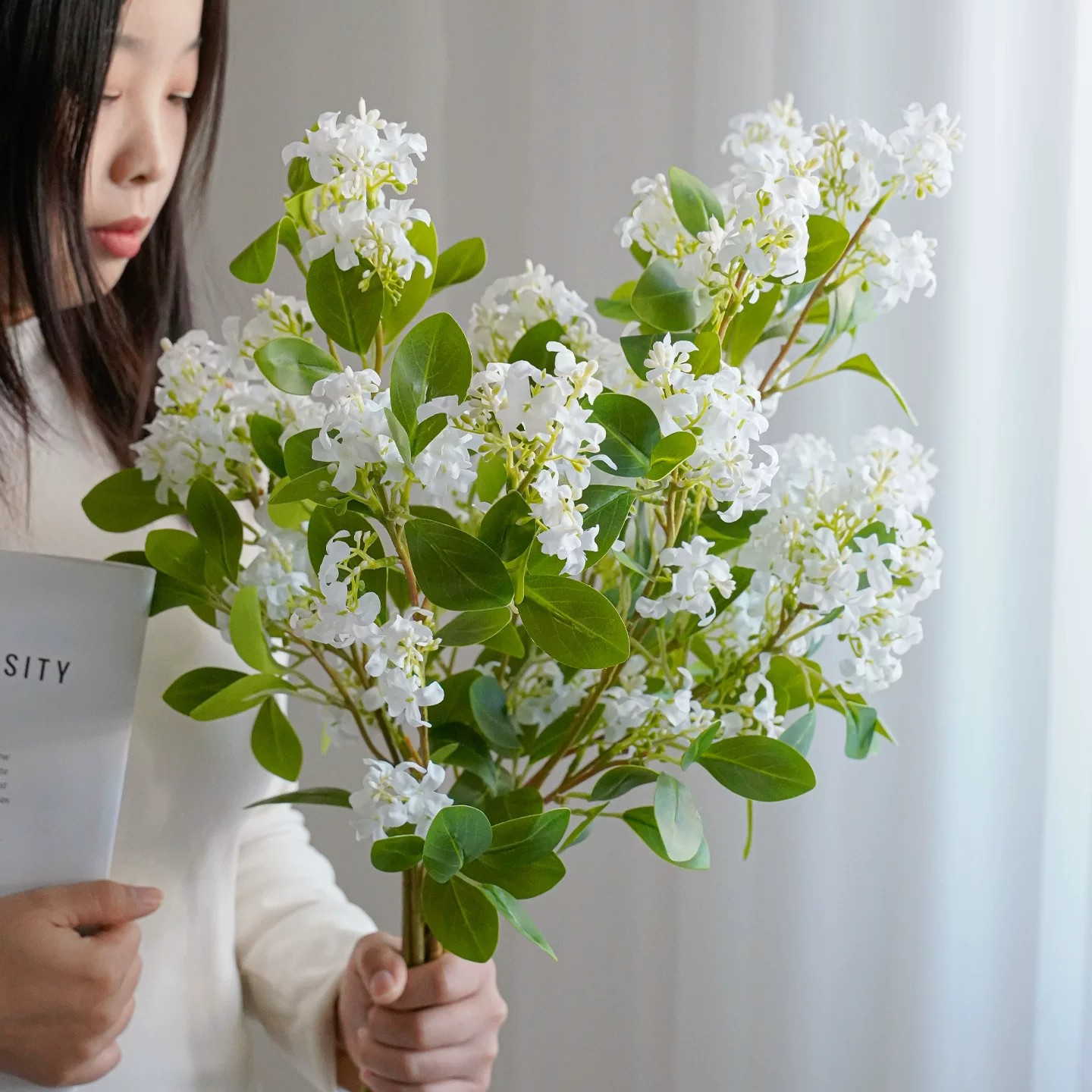 仿真花千里香桂花丁香花假花花束摆设客厅餐桌绢花插花装饰简约风