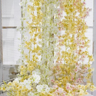 仿真樱花藤条塑料假花缠绕空调管道客厅室内吊顶装饰遮挡美化房顶