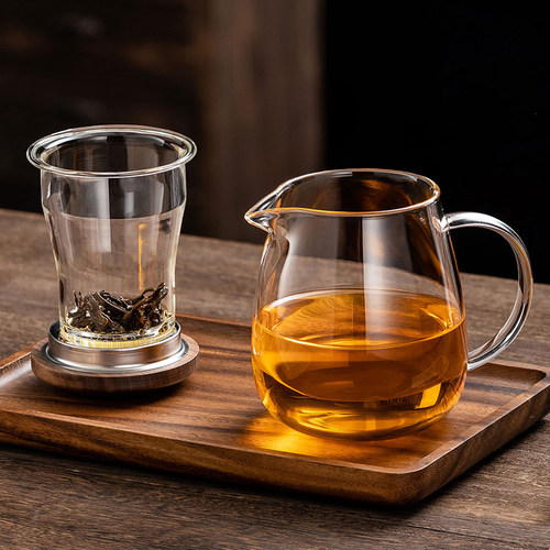 加厚玻璃泡茶杯茶水分离过滤杯