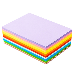包邮益而高彩色复印纸a4打印纸70g粉色红色黄色浅绿蓝色混色80克学生手工折剪纸幼儿园DIY用办公草稿纸100张