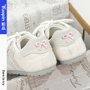 鮀品黑色德训鞋女款夏季新款透气软底舒适运动休闲百搭小黑鞋