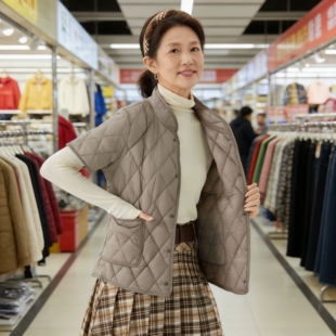 时尚女士妈妈装轻薄保暖短袖棉内胆女款舒适家居棉衣棉服2366