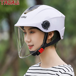 新国标夏季 通用半盔 电动车头盔女电瓶车安全防晒帽男清凉透气四季