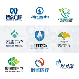 医疗口腔logo设计医学内科外科呼吸科检验科中医科室徽章字体招牌