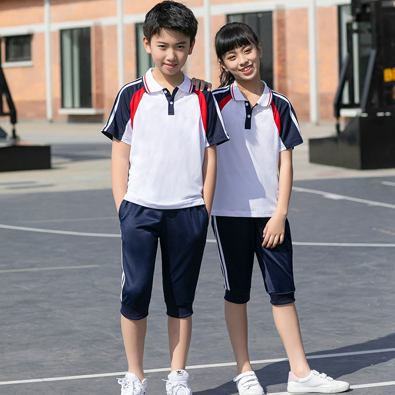 校服套装初中学生夏季小学生班服短袖学院风速干T恤高中运动夏装
