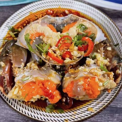 潮汕特产正宗生腌红膏呛蟹即食