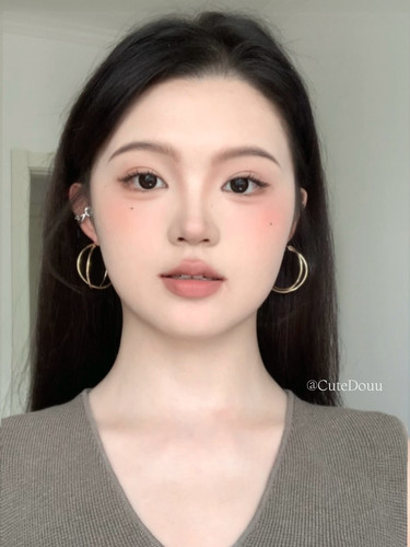 CuteDouu 游转光晕 冷淡风简约高级感交叉线条金属耳环素圈大耳圈