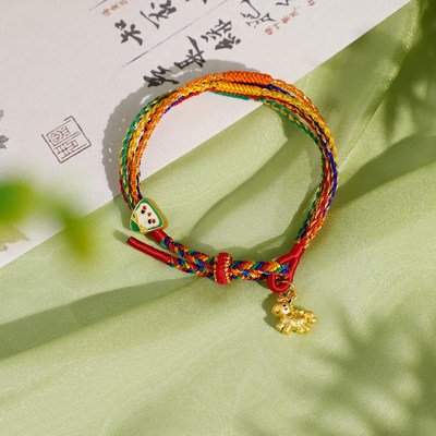 彩色编织红绳手绳可爱小马挂件